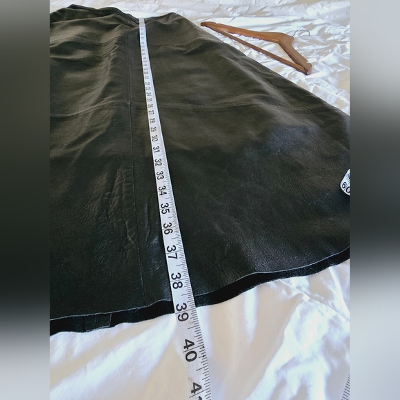 Vintage 1990's Black Leather Maxi Skirt - Picture 8 of 10